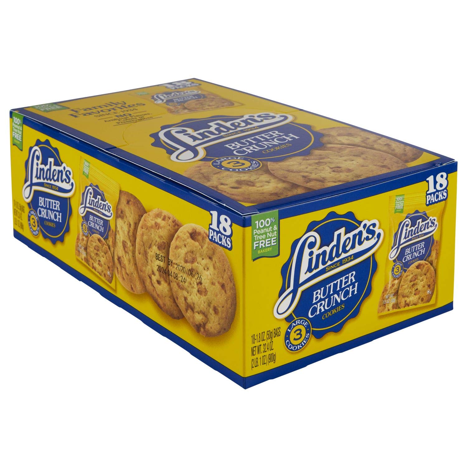 8-16.jpg Linden Butter Crunch Cookies - 18 ct. - Image 1